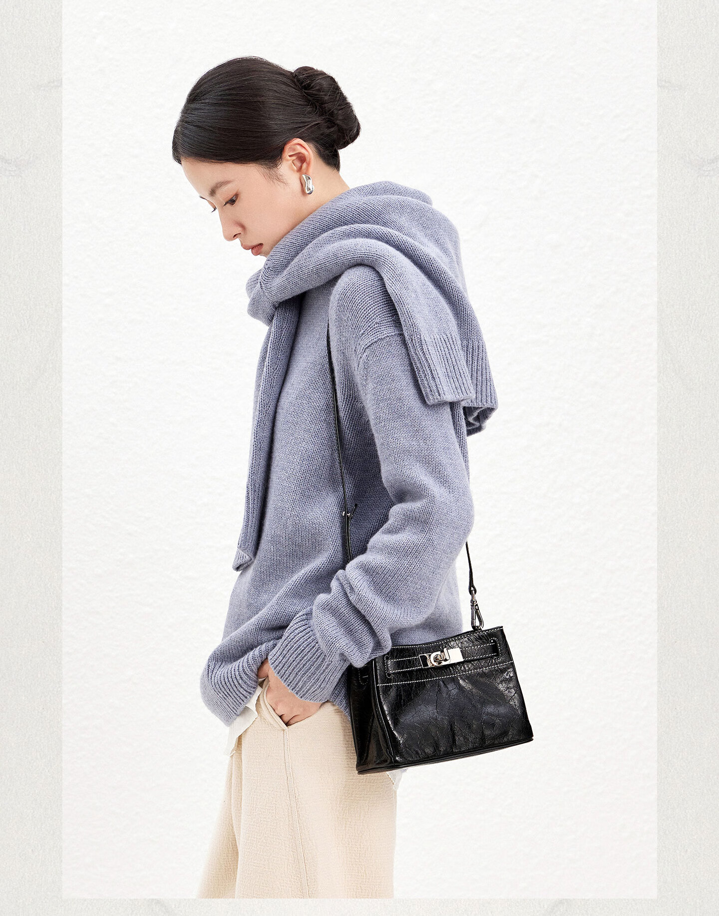 FION New Women's Handbag, Niche High-End Kelly Bag, Shoulder Crossbody Bag, Birthday Gift 3