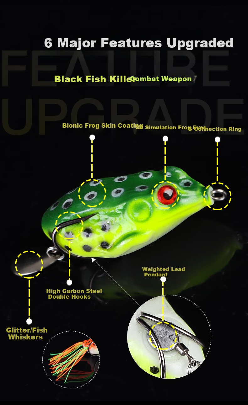 Xionghuo Leiwala Lure Set, Long-Casting Toad Fishing Bait, Competitive Frog Fishing Bait, Bionic Snakehead Fishing Special, Artificial Bait Set 2