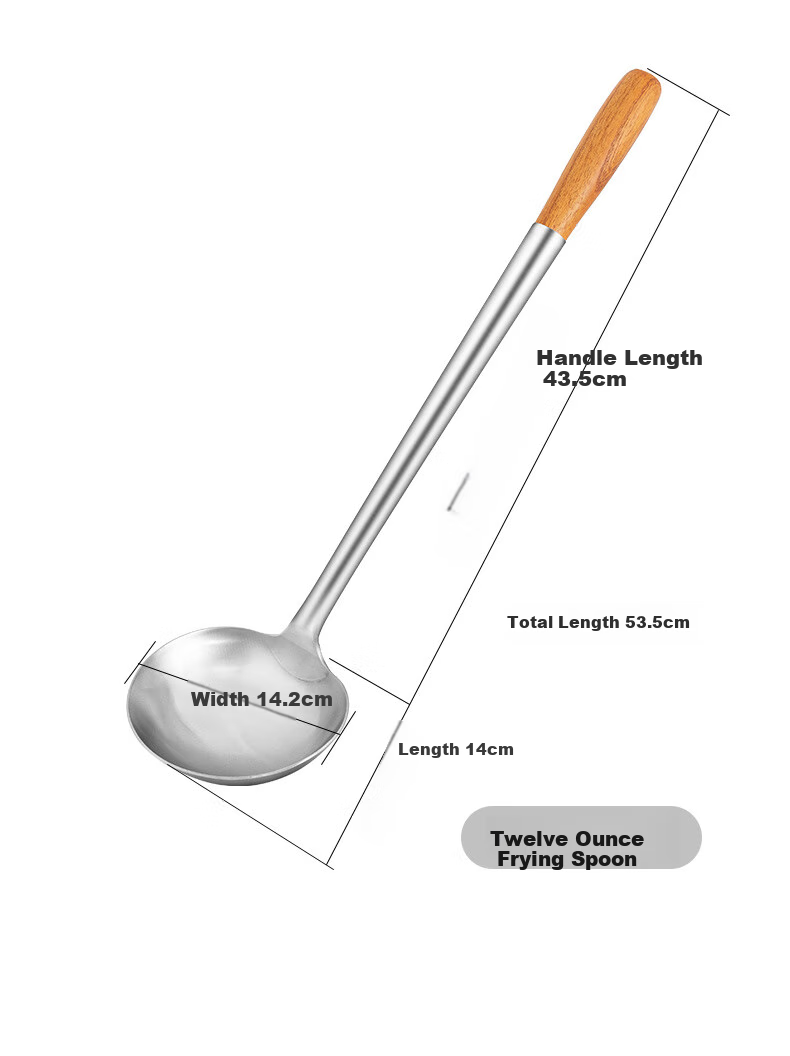 Jinyaoshi Stainless Steel Wok Ladle with Wooden Handle, Commercial Chef's Special Cooking Spoon, 500 Grams, GK-CS1000 7