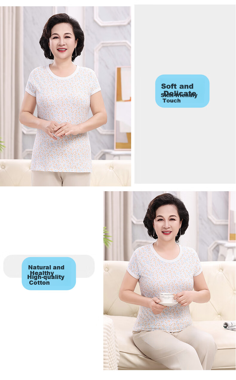 Hengyuanxiang Middle-Aged And Elderly Pure Cotton Camisole Tank Top for Women, Wide Shoulder Sleeveless Undershirt, Loose-Fitting Undershirt Suitable for Mothers to Wear Outside, Autumn Seaso 5