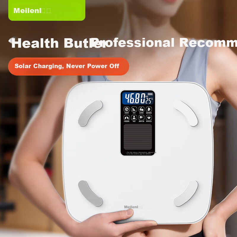 Умные весы Meilen, электронные, с измерением жира, Bluetooth, питание от солнечной энергии
