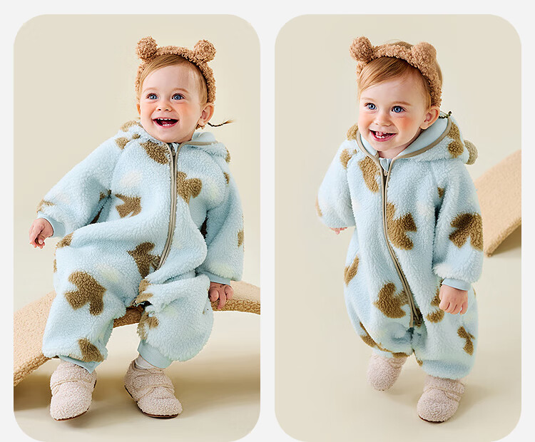 Minibala Baby Clothes Newborn Fleece Lined Hooded Romper Jumpsuit Red Christmas Outfit 2025 Winter Edition 6