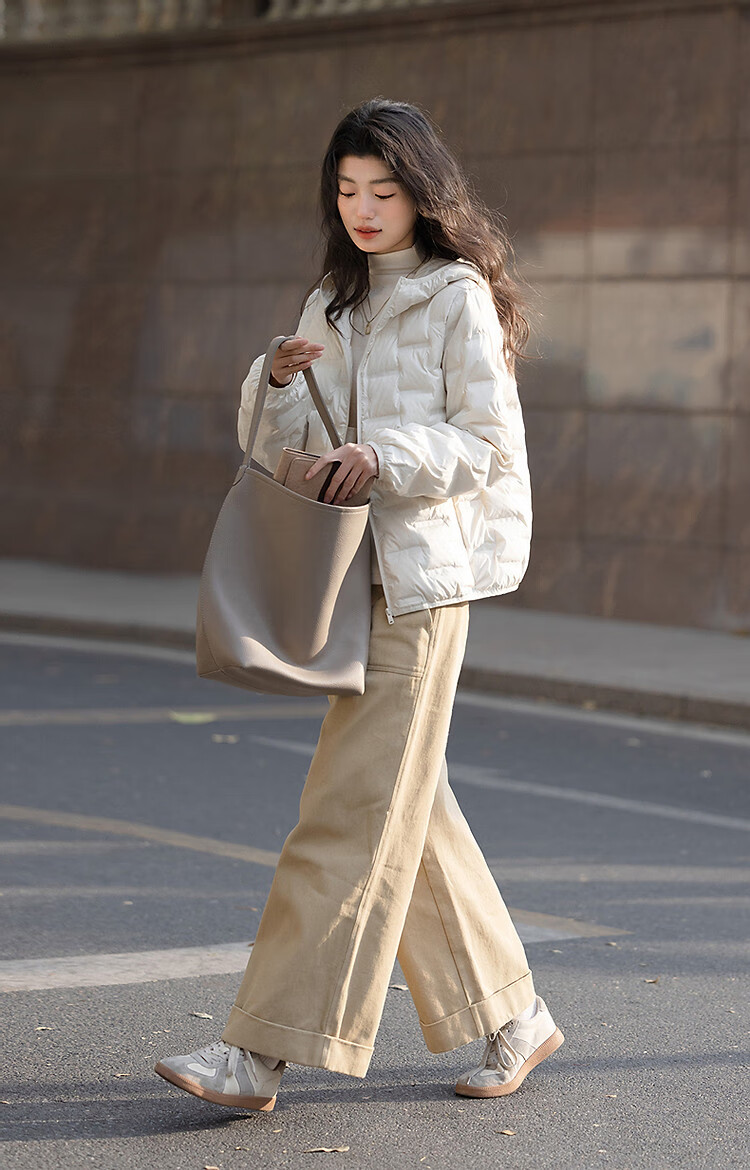 Demana [Milk Ball First Snow] Women's Winter High Warmth 90% Duck Down Quilted Tape Edge Down Jacket 15