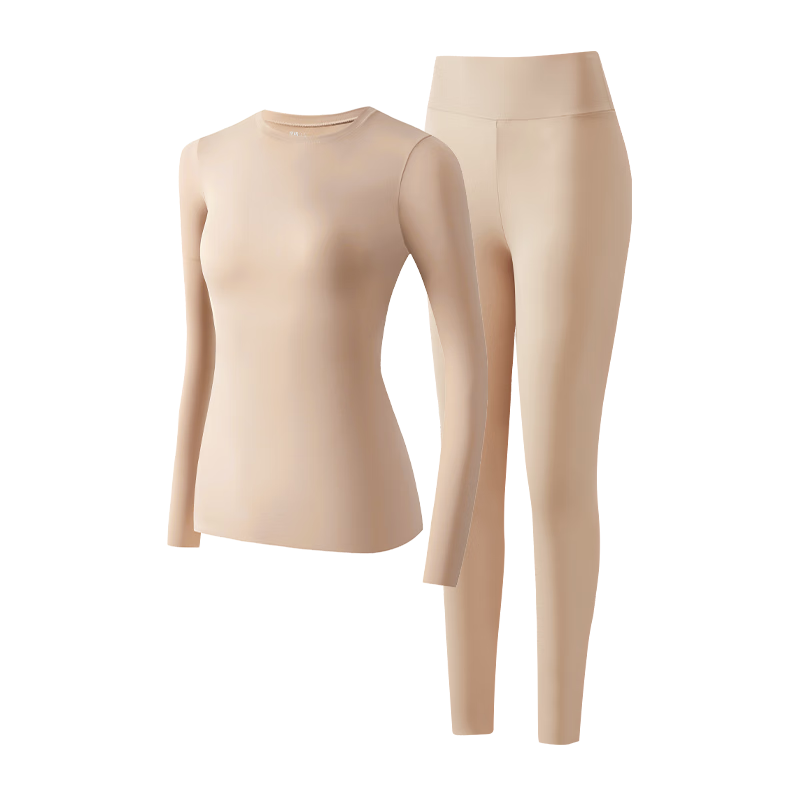 Herbal Original Color Women's Thermal Underwear Set Autumn Top and Bottom 10A Antibacterial Ultra-Thin Seamless High Elastic Skin Care