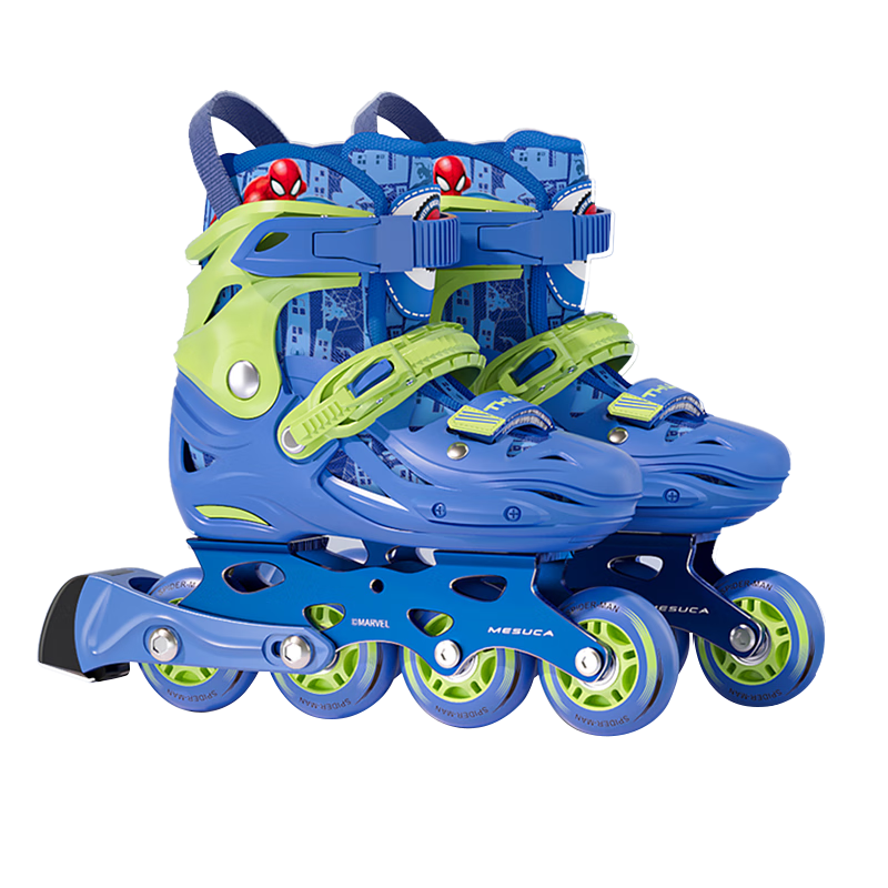 Disney Roller Skates for Children, Professional Girls' And Boys' Beginner Inline Skates, Ice Skating Shoes, Dry Ice Straight-Wheel Roller Skates, Spider-Man Set M