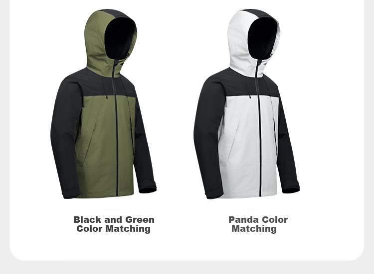 JD Original Chamois 300 Windbreaker with Fleece Inner Layer, Three-In Outdoor Jacket for Men And Women, Warm New Year Coat, Obsidian Black, 3XL 18