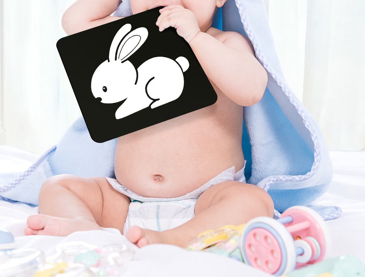 Congpai Black and White Cards Newborn Baby 0-3 Months Visual Tracking Early Education Stimulation Cards Large Cards 20 Pieces Children's Day Gift 12