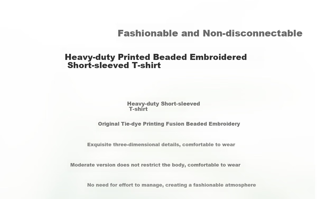 Chushen Summer Short-Sleeve T-Shirt for Women, Fashionable Round Neck, Heavy Embroidery with Sequins, Casual Top S52T029 2