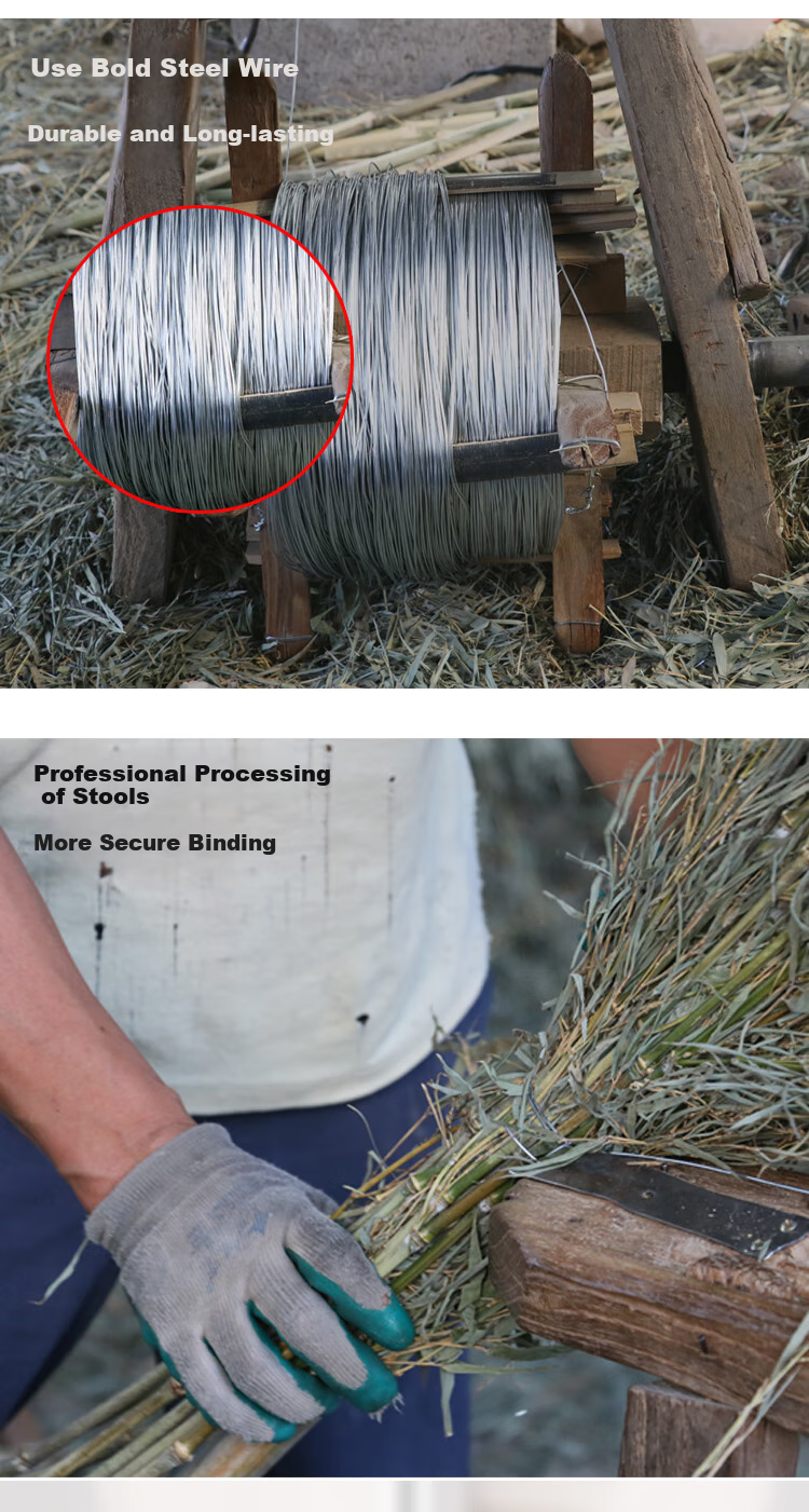 Yaohe Large Traditional Bamboo Broom for Street Sweeping, Courtyard And Outdoor Use, Factory Workshop Special Broom, Integrated Design with Five Pieces Per Set 7