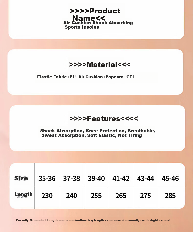 RENBEN Men's Sports Insoles, Soft And Elastic, Shock-Absorbing, Comfortable for Long-Standing, Breathable for Military Training And Running, Model 7719, 2 Pairs, White, Size 37-38 17