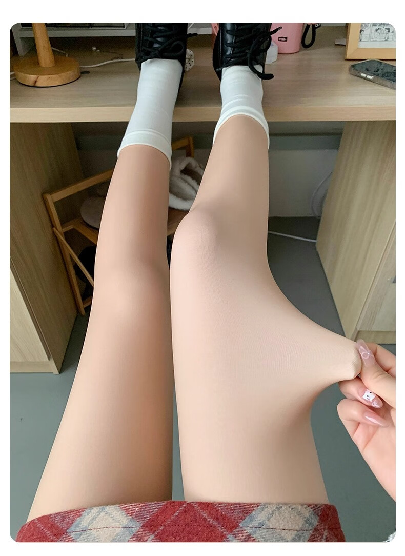 Caramella Nude Effect Thickened Fleece Lined Footed Tights for Women Autumn Winter Slimming Skin Tone Leggings 19