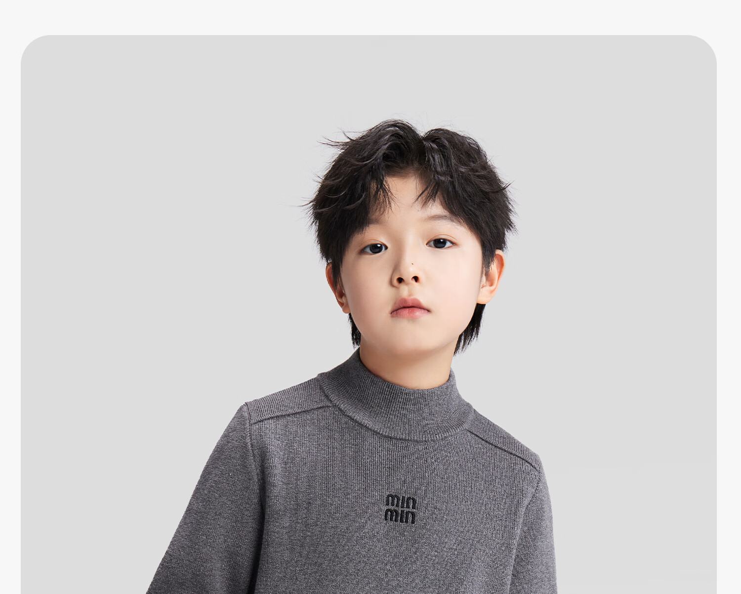 Zuo Xi Boys' Base Layer Sweater Big Kids Autumn Winter 2025 New Children's Half Turtleneck Knitwear Boys Gray 150cm 16
