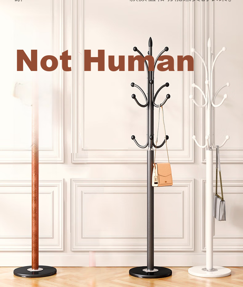 Yijia Coat Rack, Floor-Standing Clothes Hanger, Simple Marble-Style Standing Garment Stand for Home Use, Antique Bronze Color 3