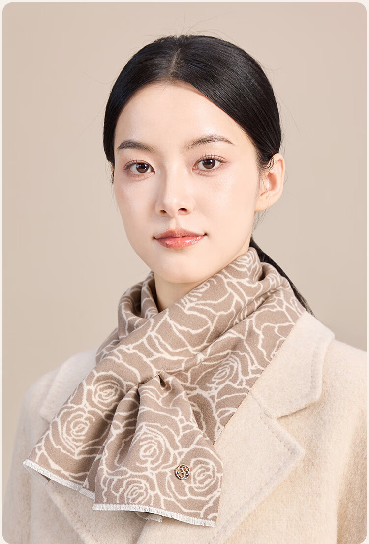 JIUMU Women's Silk Small Scarf Autumn Winter Mulberry Silk Warm Neck Scarf Short Scarf Gift for Women and Moms Gift Box Set 13
