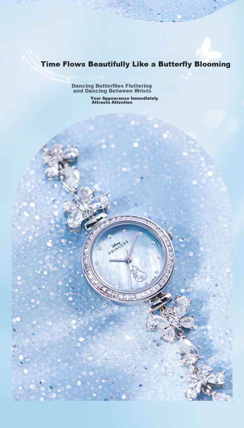 Disney Butterfly Watch, Women's Small Fortune Butterfly Full Diamond Bracelet Watch, Small Dial, Birthday, March 8th Festival, New Year Gift for Girlfriend 12