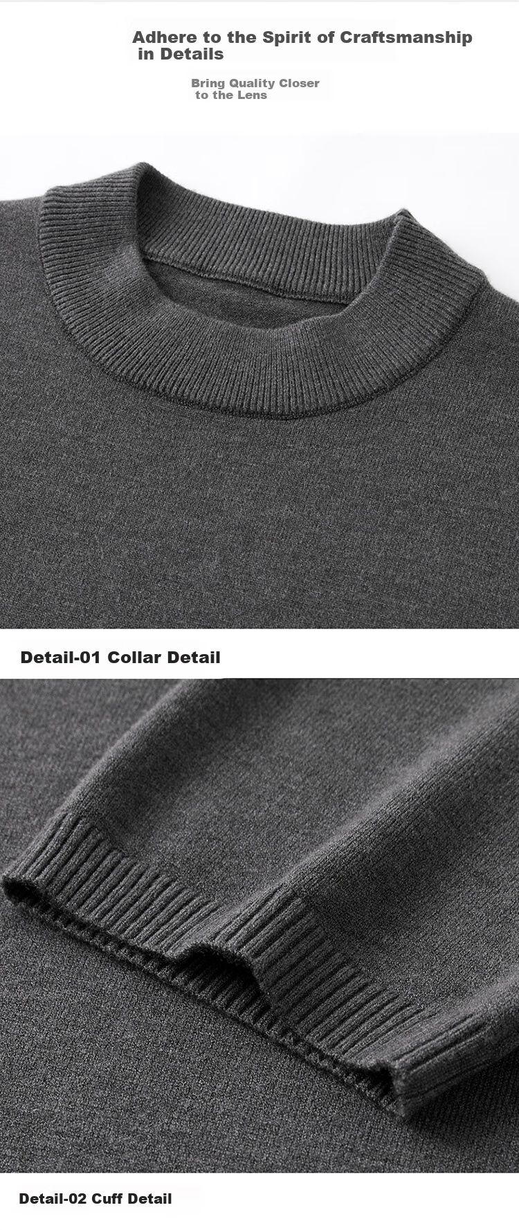 TUCANO Short-Sleeve Sweater for Men, Autumn And Winter Business Casual Base Layer Knit Top, Solid Color Warm Pullover Men's Clothing, Black XL 9