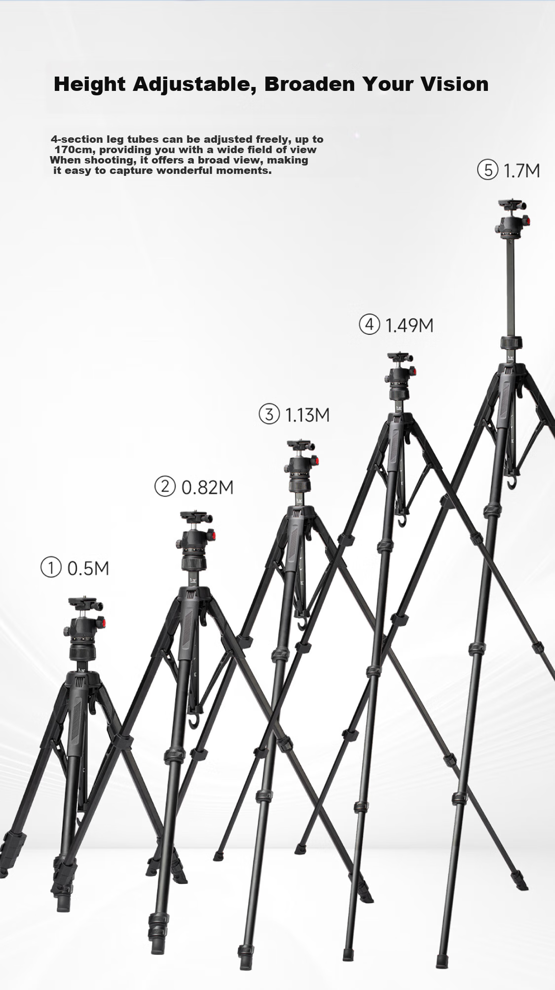 Aochuan CT-17F Hydraulic Gimbal Phone Stand, Live Streaming Tripod, Specialized Extendable Selfie Photography And Video Tripod, Versatile Multi-Functional 7