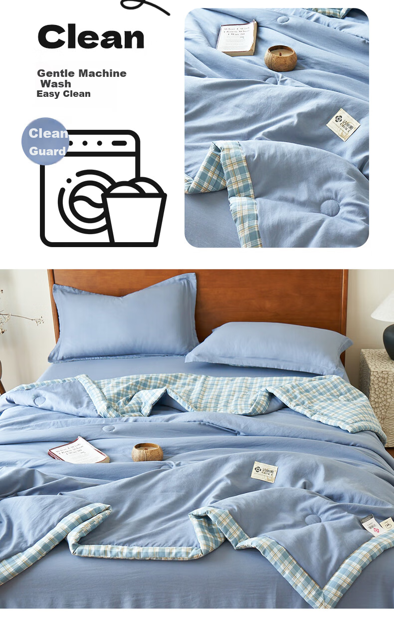 Grace A-Class 100% Xinjiang Cotton Summer Quilt Air-Conditioning Quilt Washed Summer Cooling Quilt Double Thin Quilt Core 200*230cm 7