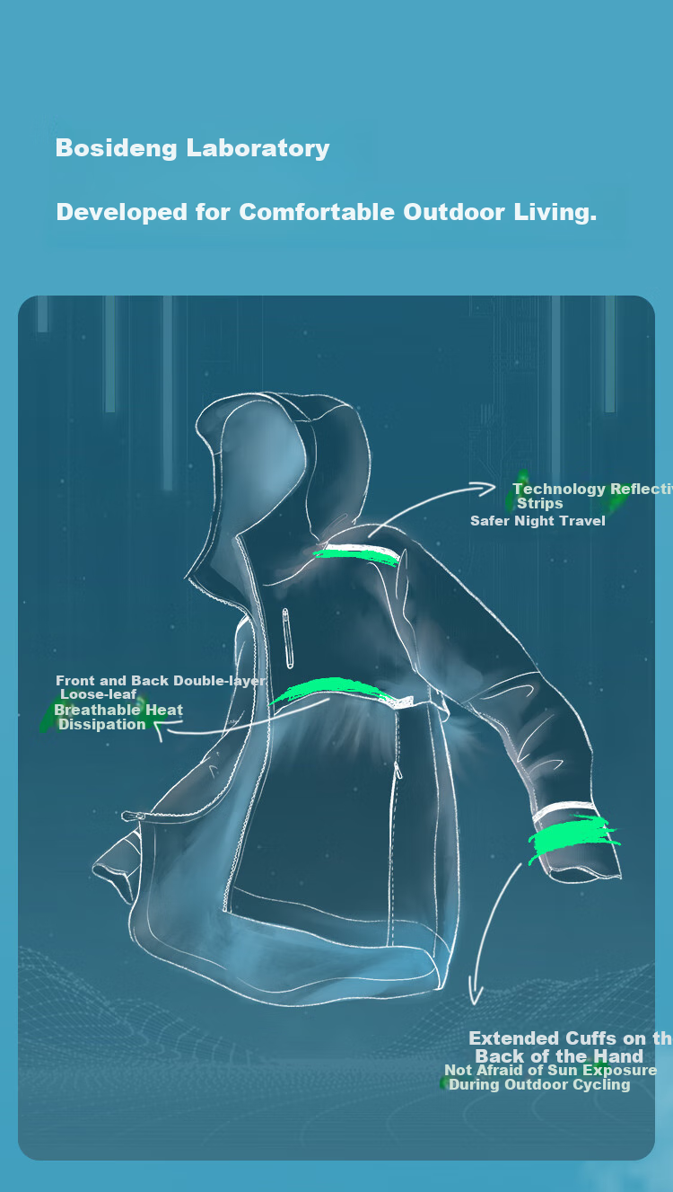 BOSIDENG Clothing, Five-Fold National Standard Sun Protection Jacket for Women, Short Style, UV-Resistant, Ice-Cool Breathable Heat Dissipation Hooded Coat 4