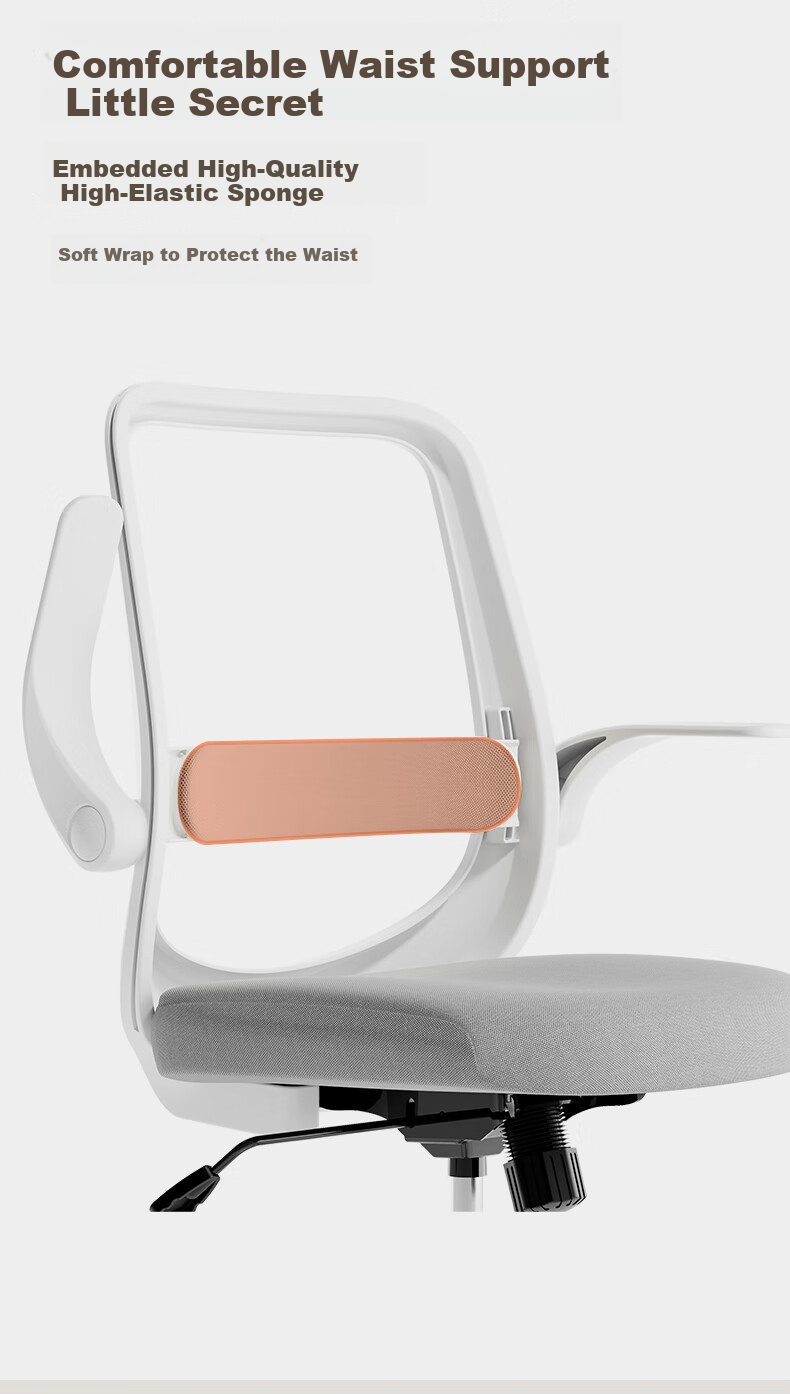 Deli 91106 Foldable Chair with Backrest And Armrests, Home Office Chair, Study Chair, Ergonomic Design, Gray 4