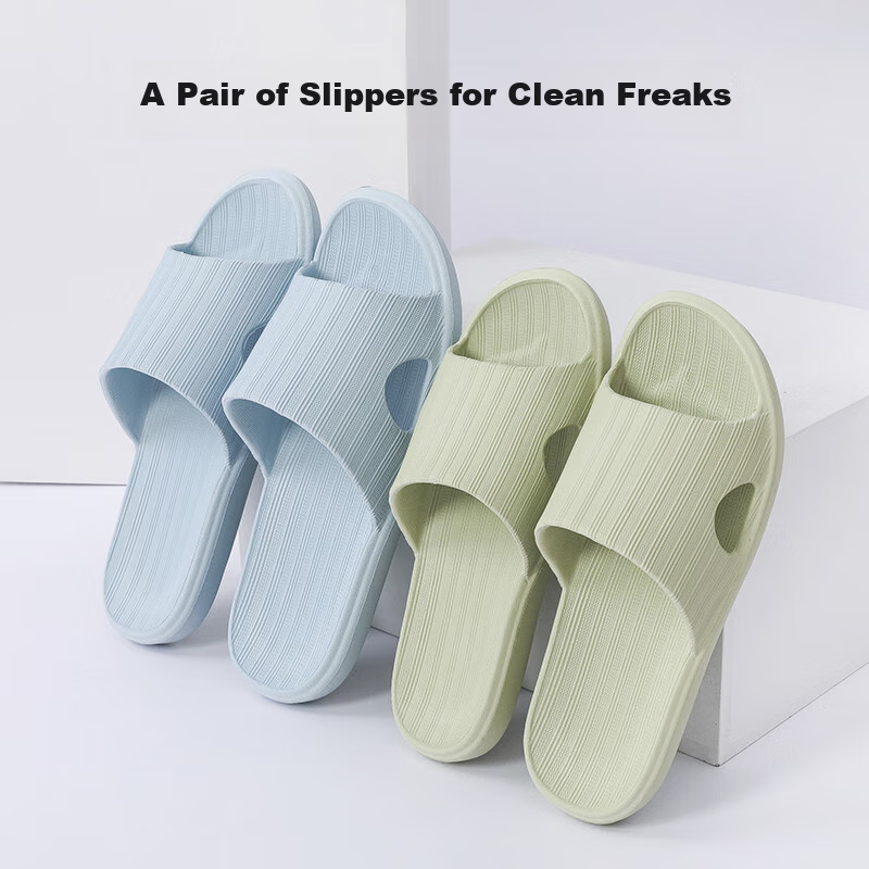 LangSha New EVA Slippers for Men And Women, Couples' Home Wear, Summer Bathroom Non-Slip Thick-Soled Squishy Feel, Light Green, Size 37-38