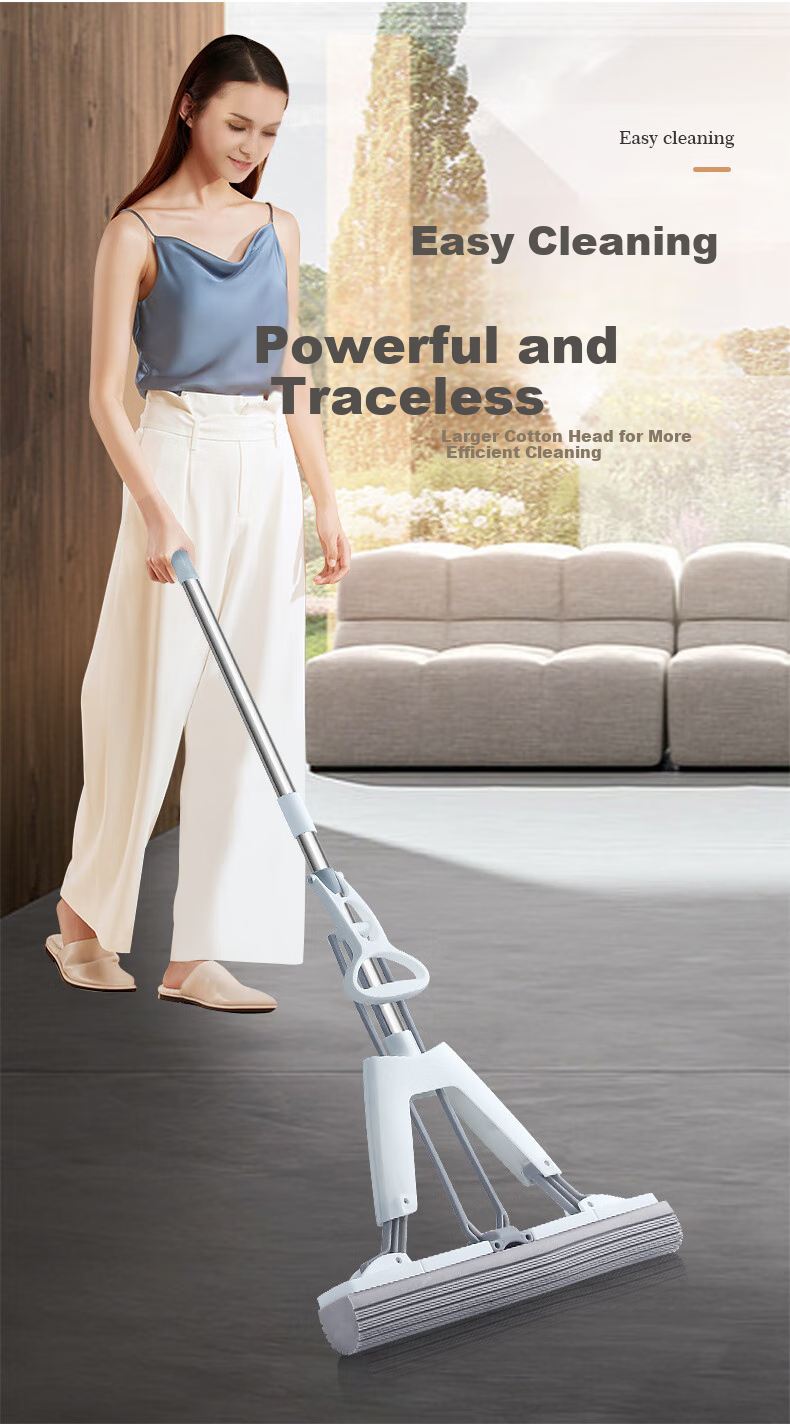 Baijiahaoshi Sponge Mop Head, 33cm, 1 Piece, No-Hand Sponge Mop for Home Use, Floor Cleaning Tool, Absorbent Floor Mop 6