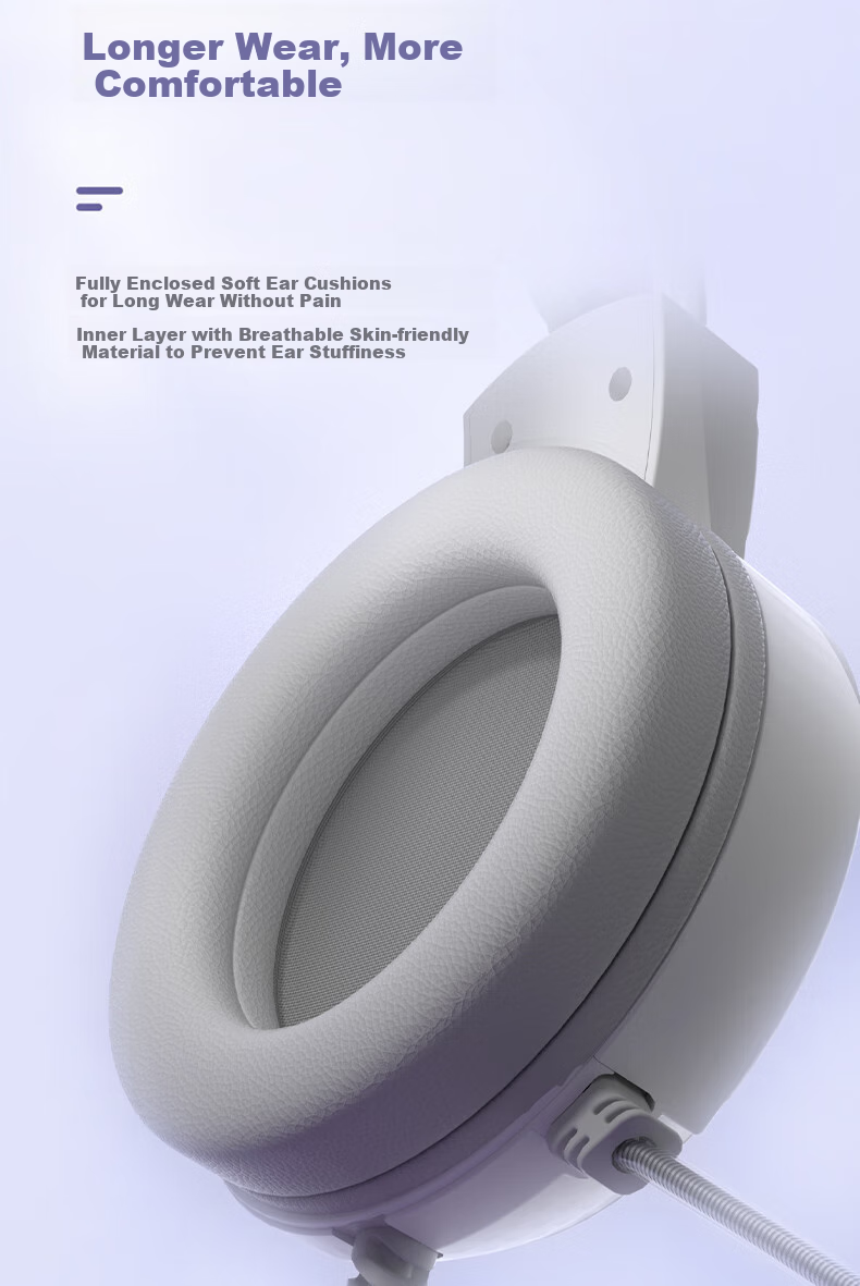 HP H100 Gaming Headset with Microphone for E-Sports, Black Myth: Wukong, Office Work, Study, And Multi-Purpose Use - White USB Interface Cat Ear Set 10