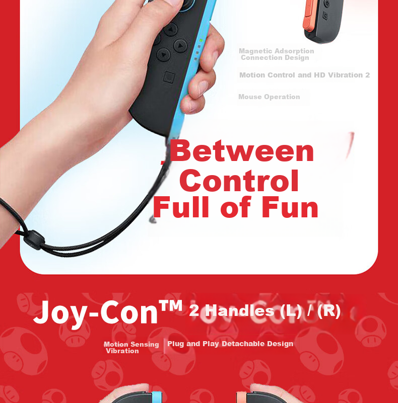 Nintendo Switch Upgraded SWICTH2 Joy-Con2 [2nd Generation Controller, Red And Blue] Game Console Controller Joystick NS2 Peripherals, 2-Pack 3