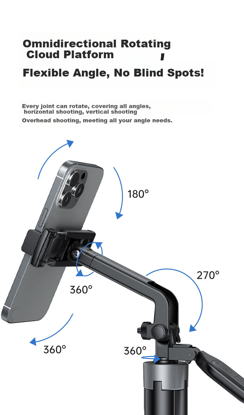 PHILIPS Mini Handheld Selfie Stick for DJI Action6/5pro/4 Action Cameras, Portable Travel Photography Tool, Outdoor Live Streaming And Vlog Shooting Tripod 5315 3