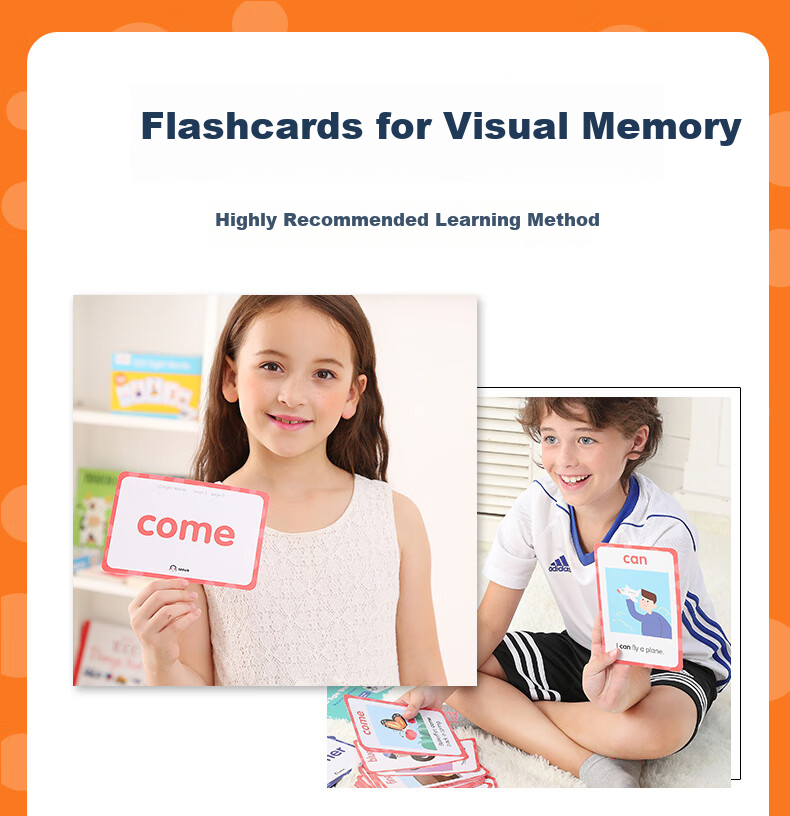 Shalin SAALIN English Enlightenment, 220 High-Frequency Words Flashcards, Children's Toy Sight Words for First Grade 4