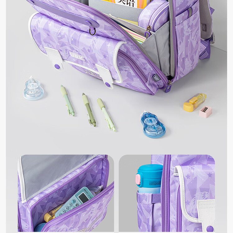 UEK Elementary School Backpack for Boys And Girls, Lightweight Spine-Protecting And Load-Reducing Children's Backpack with Large Capacity, Small Dinosaur Desig 14