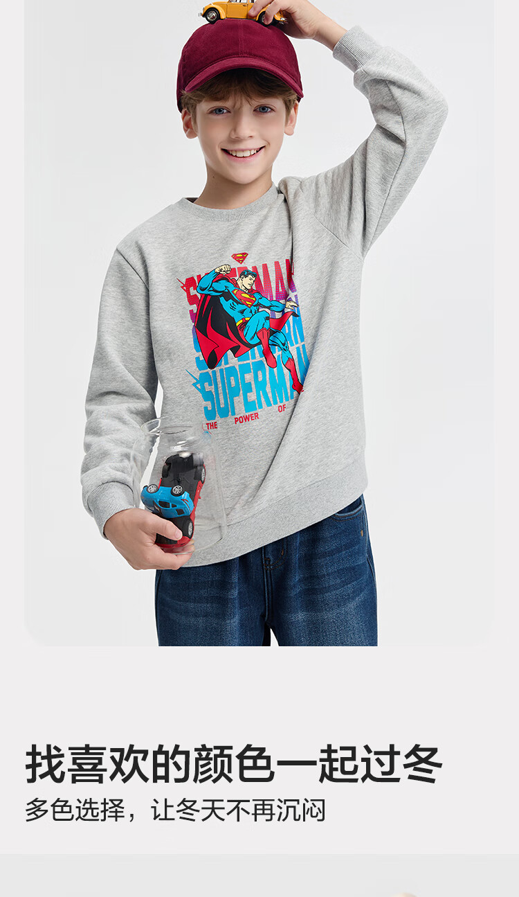 BALABALA DC Superman BalaOne Boys' Fleece Lined Sweatshirt Kids Winter 2025 Top 208425121102 1