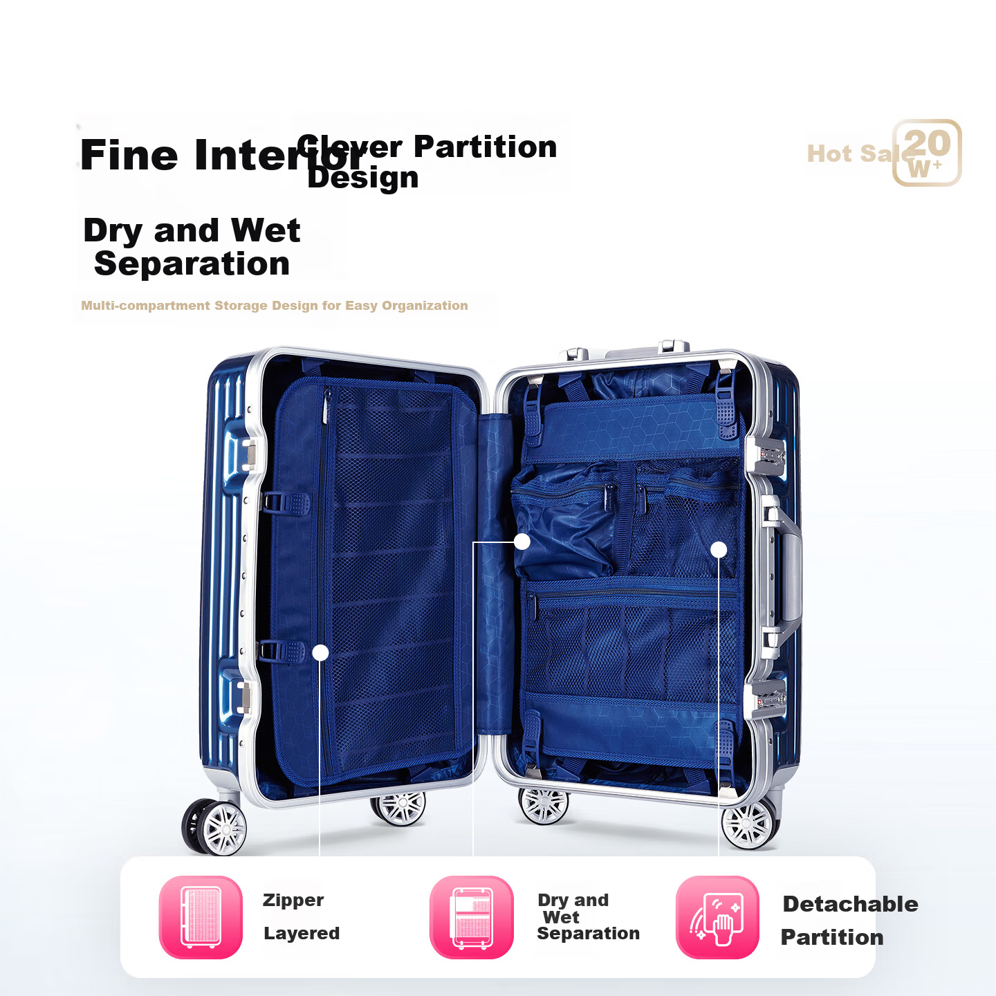 Diplomat Aluminum Frame Trolley Suitcase, Starlight Carry-On Luggage, 20-Inch Travel Suitcase with Password Lock, for Men And Women, TC-9032