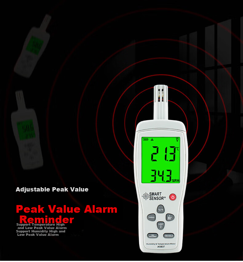 Xima High-Precision Digital Air Temperature And Humidity Meter, Industrial Handheld Integrated Temperature And Humidity Detector AR807A+ 13