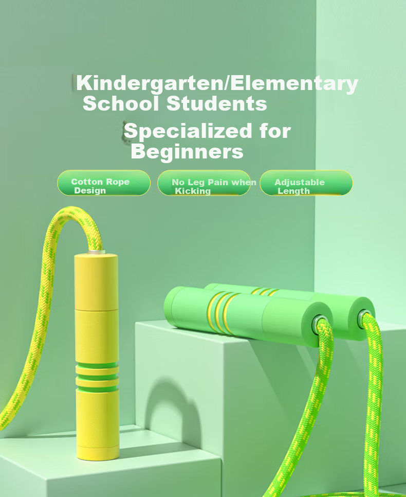 Oufanda Jump Rope for Children, Primary And Secondary School Students, Kindergarten Exam Speed Training Exercise, Sports Sand-Specific Non-Tangling Cotton Rope 2