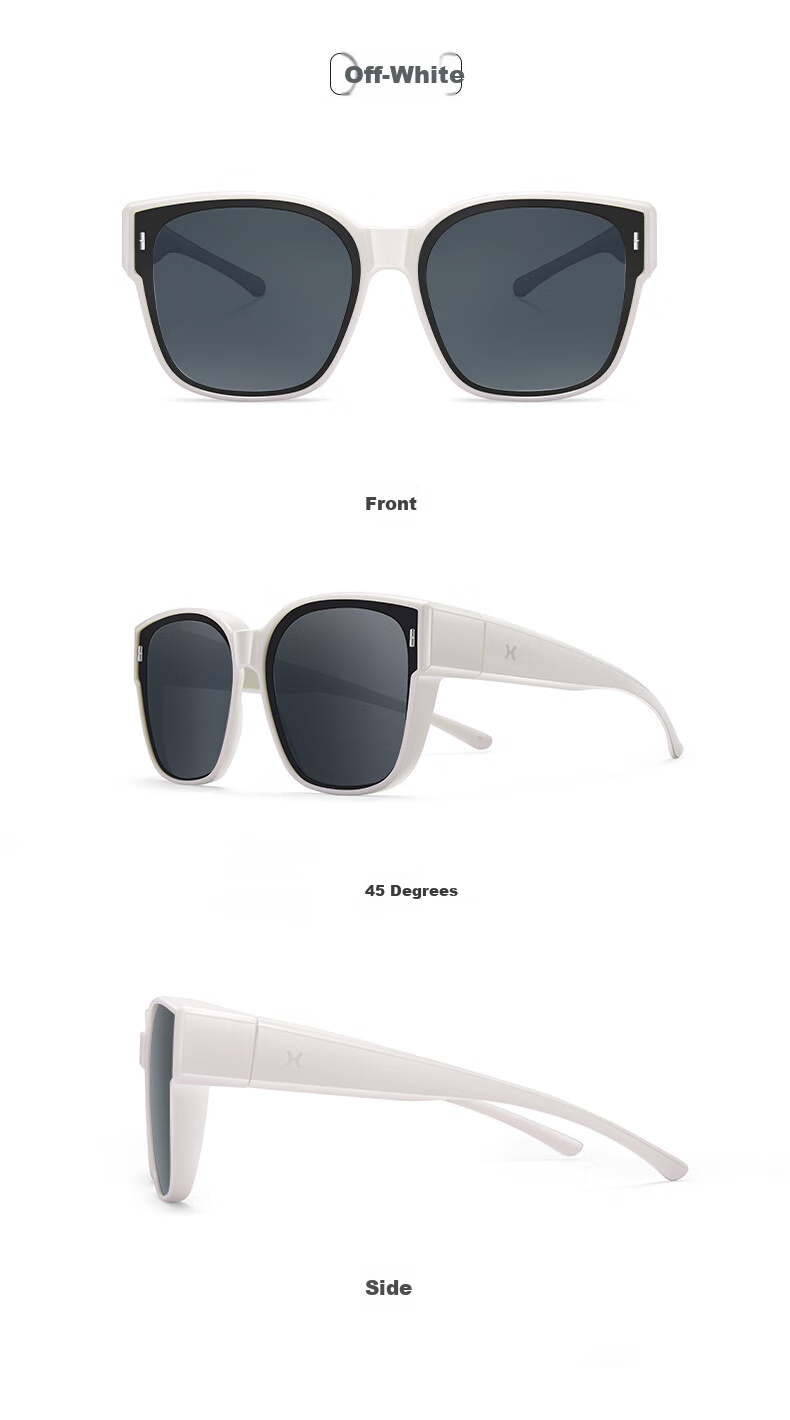 LOHO Polarized Sunglasses for Women And Men with Prescription Lenses, UV Protection, Driving Glasses, Transparent Gray 9