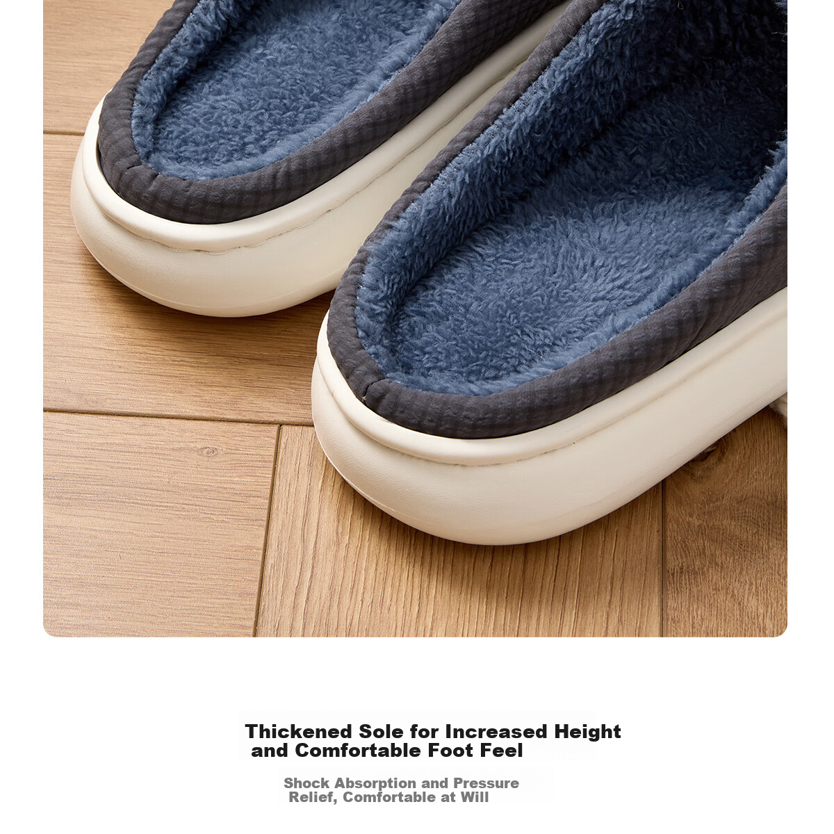 Grace Waterproof Cotton Slippers for Men, Autumn And Winter Indoor Home Use, Fleece-Lined Warm Non-Slip Thick-Soled Stepping-In Couple Cotton Slippers for Wome 16