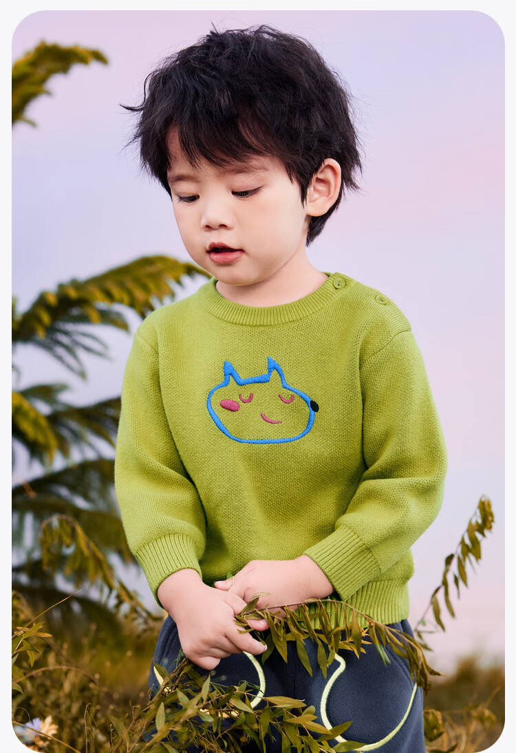 Minibala 【Soft Sweater】Unisex Kids Children's Soft Skin-Friendly Knitwear 2025 Autumn Winter New Knit Sweater 16