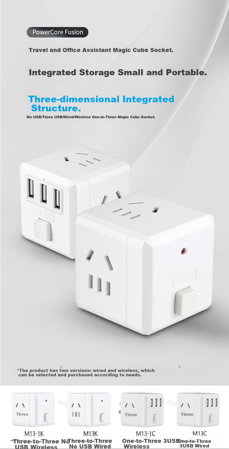 Kyfen Portable Magic Cube Socket, Master Switch, 1.5 Meters, PC Flame Retardant up to 750°C, National Standard Certified, Child Safety Door, Overload Protection, Essential for Rental Apartments 1