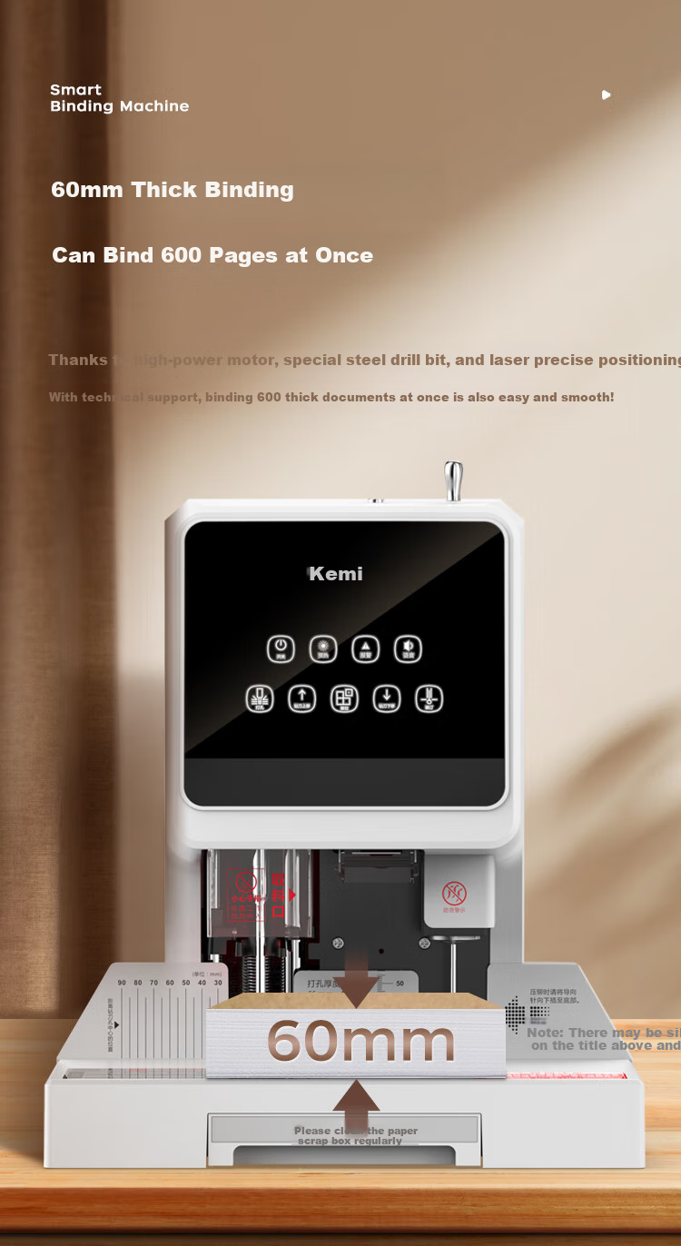 Kemi (Comet) 600-Page Financial Binding Machine, 60mm Automatic Accounting Voucher Binder, Office File Riveting And Hot Melt Document Punching Machine CM-55D 4