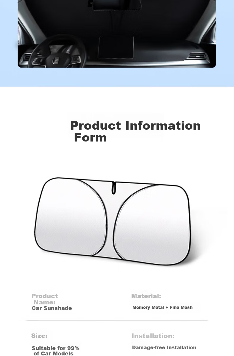 Yilafu Car Sunshade, Heat Insulation Sun Visor, Summer Car Interior Front Windshield Sunshade, Car Window Glass Cover, Light-Blocking Curtai 15