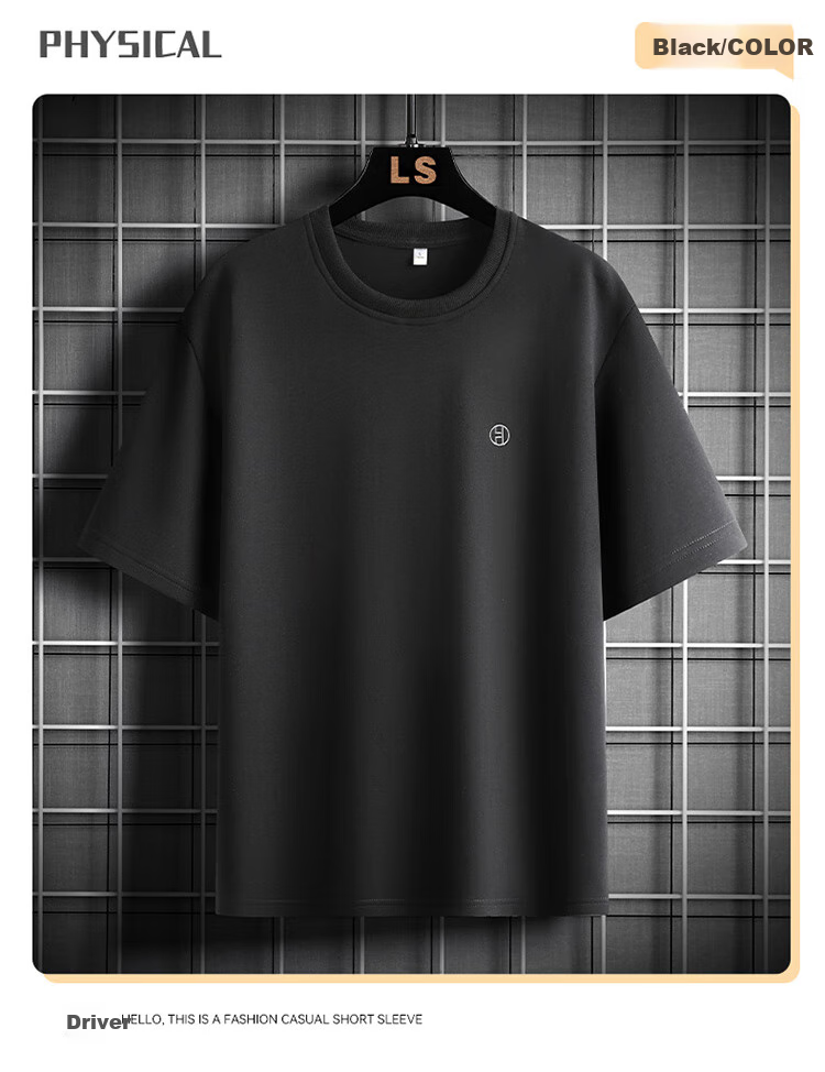 Touhaoqingnian Men's Short-Sleeve T-Shirt, Quick-Dry Ice Silk, Plus Size Men's Clothing, Loose Half-Sleeve Casual Cool-Feeling Top Tee, Gray, 3XL 9