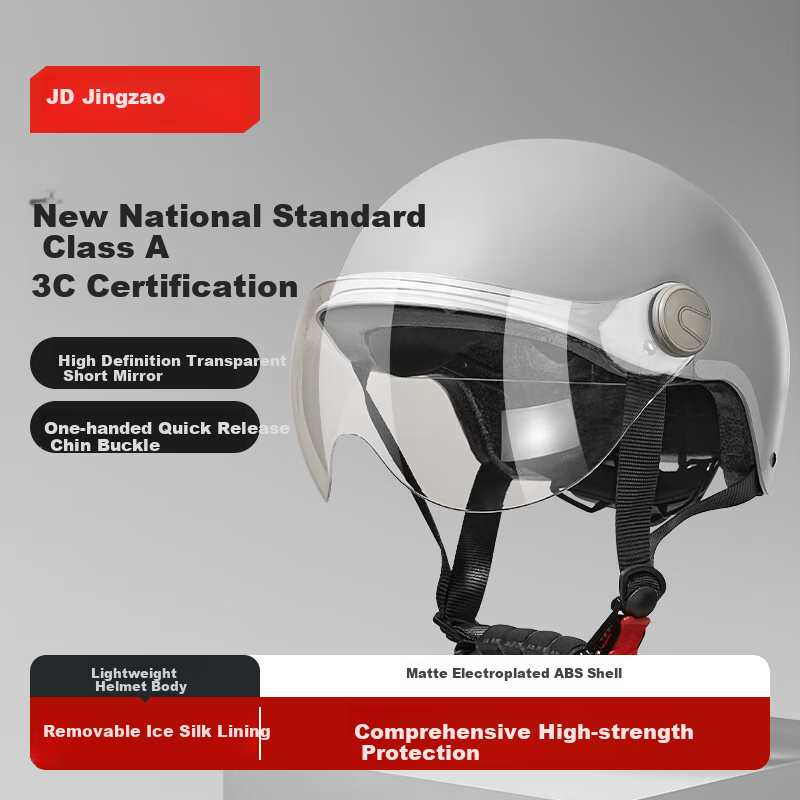 JD Original TK22 Electric Scooter Helmet, 3C Certified New National Standard Class A Basic Model, Unisex Electric Scooter Helmet, Light Gray, Size M