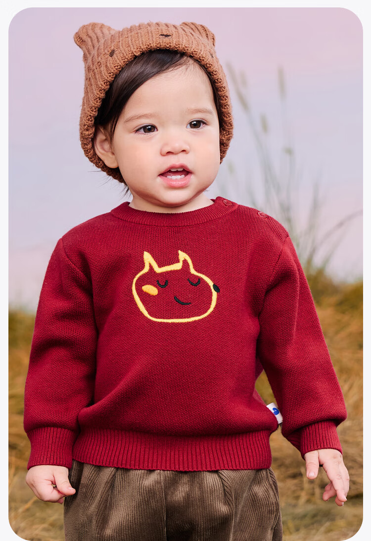 Minibala 【Soft Sweater】Unisex Kids Children's Soft Skin-Friendly Knitwear 2025 Autumn Winter New Knit Sweater 18