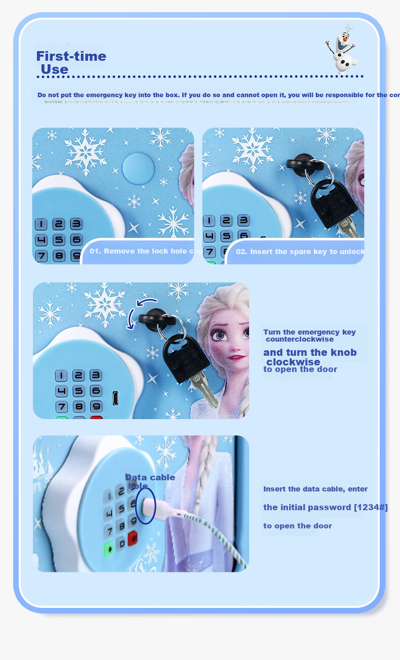 Disney Elsa Princess Piggy Bank for Ages 7-14, Children's Toy Money Box, Savings Safe for Girls And Boys, Birthday Gift Elsa 16