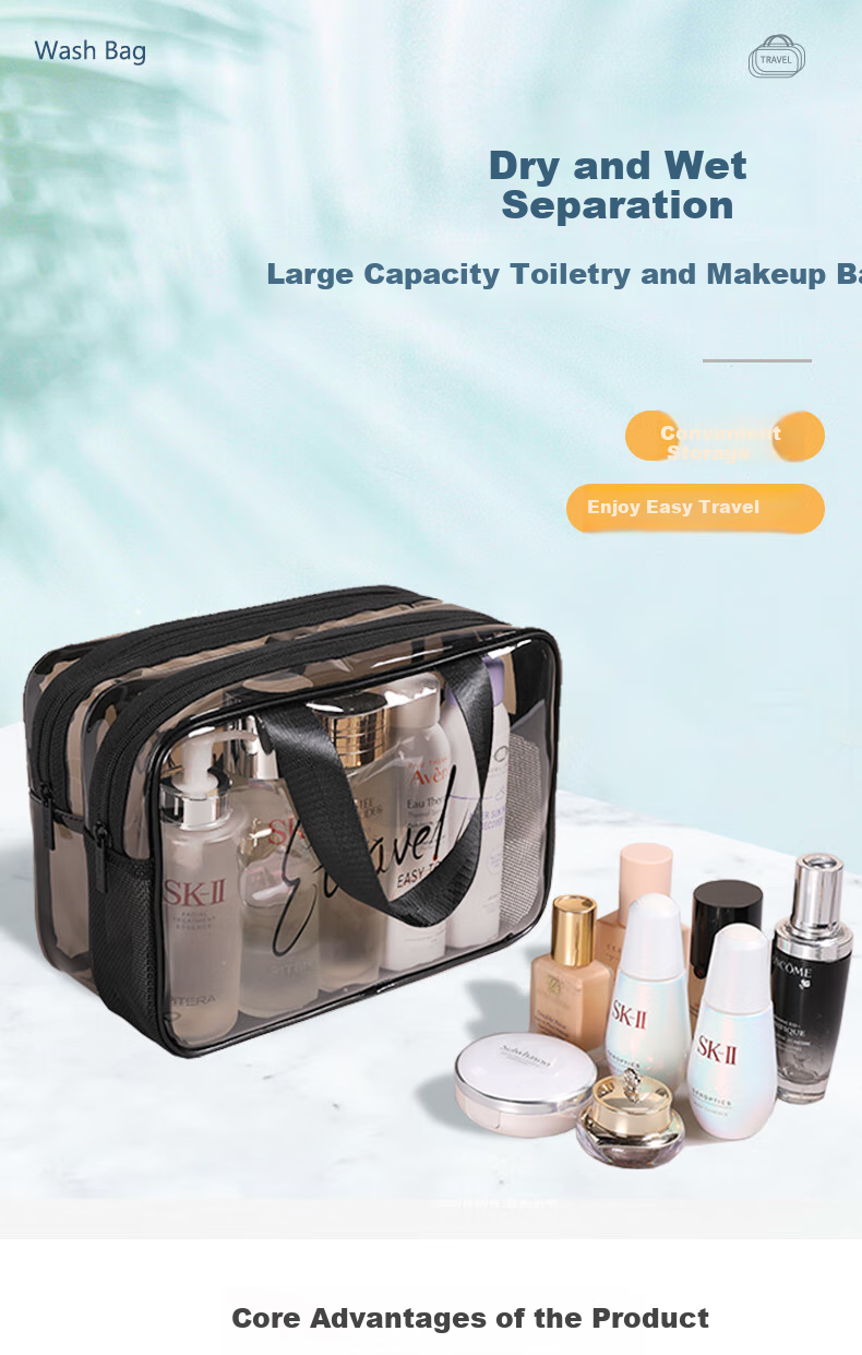 Etravel Large Capacity Cosmetic Bag, Travel Storage Dumpling Bag, Portable Handheld Makeup Organizer Bag 1