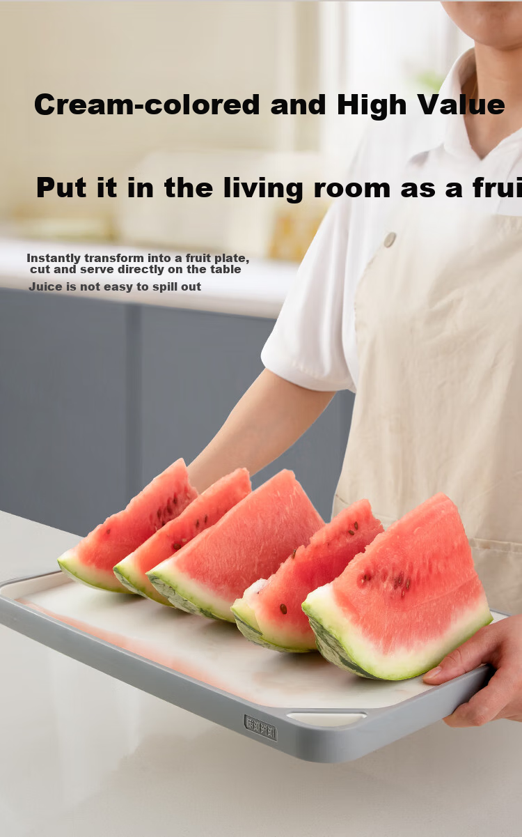JD Original Cutting Board Chopping Block Food-Grade Household Use [Double-Sided Anti-Spill Groove] 40*28.5*2.35cm 5