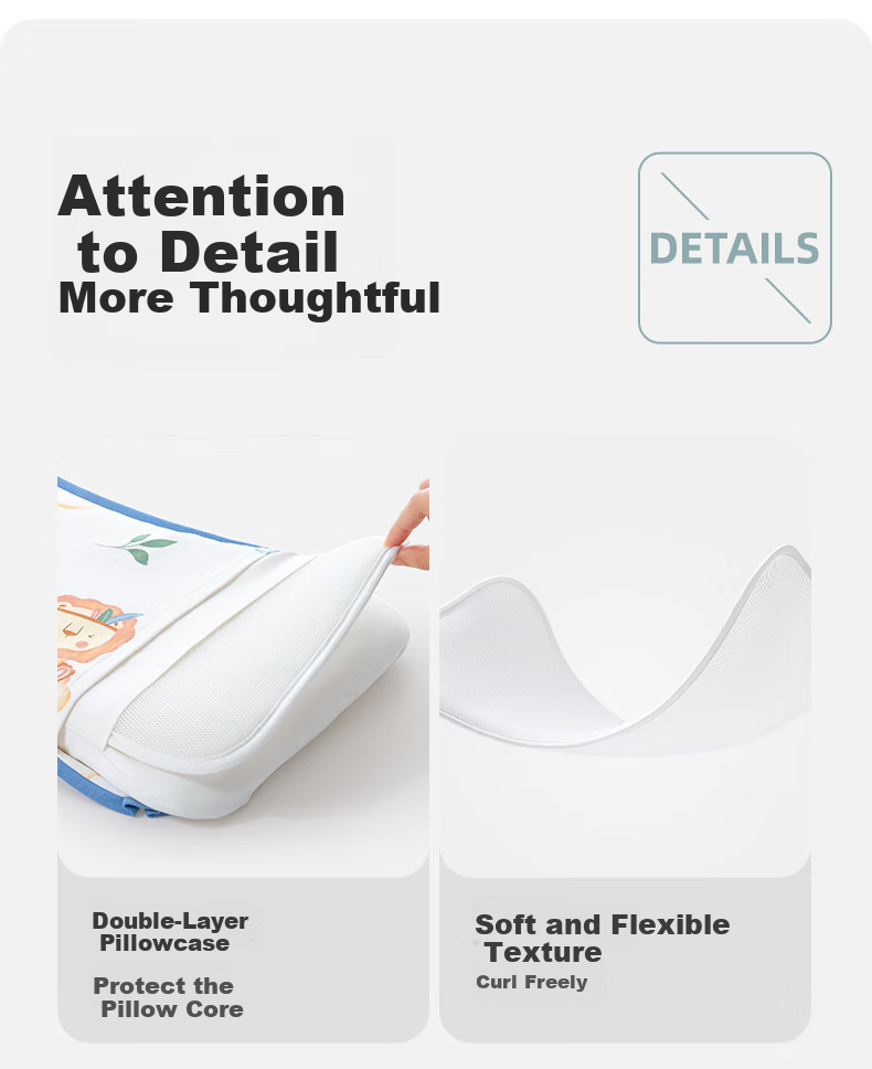 Beitaisi Children's Pillow, All-Season Use, Full Pillow, Breathable, Height Adjustable, Baby Pillow for 0-4 Years Old, Newborn Neck Support Pillow 20