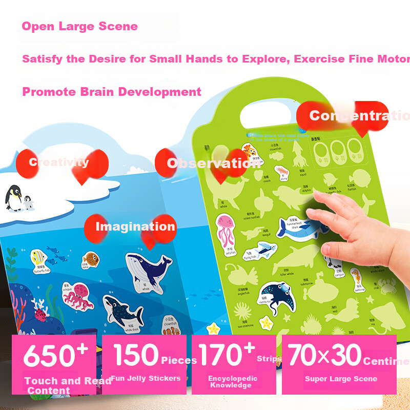 Книжка-наклейка PIYO PEN Jelly Sticker Book для раннего развития, тихая книга с транспортными средствами, подарок на день рождения, сенсорная версия