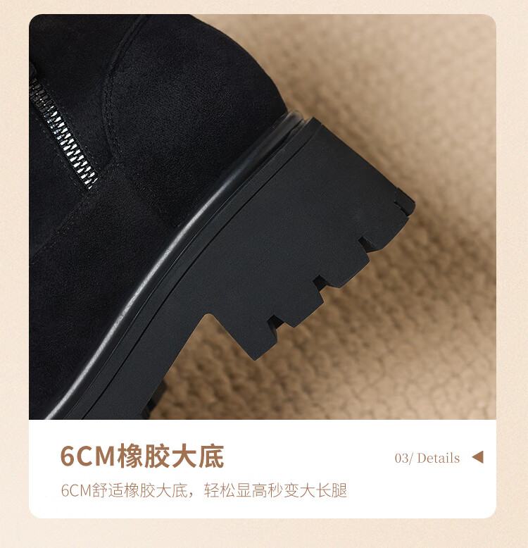 ZHR Women's Snow Boots Fleece Lined Thick Warm Cotton Shoes Northeast Thick Sole Short Boots 2025 New K381B Brown Size 36 1